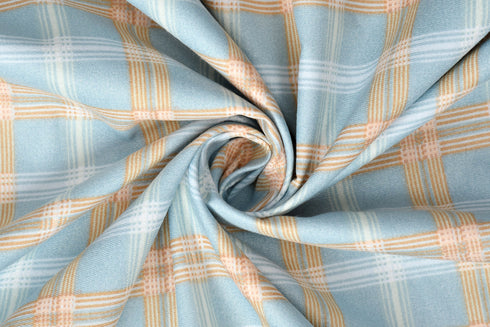 Bright King Size Bedsheet with Pillow Covers Blue Check